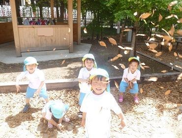 晴れた日は近くの公園にお散歩に行ける自然にも恵まれている幼稚園